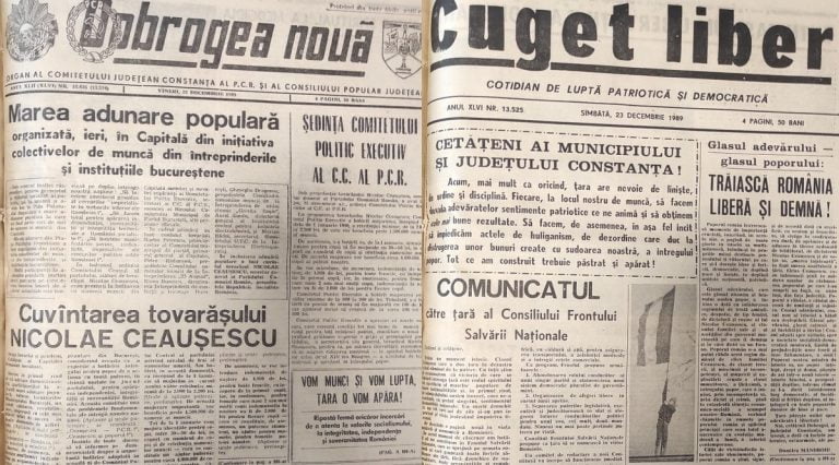 FOTO Primul ziar liber apărut la Constanța. Ce scriau jurnalișii în zilele de 22 și 23 decembrie 1989