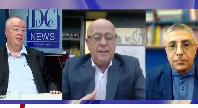 Bogdan Chirieac (stanga), Horia Teodorescu și Val Vîlcu - captură DC news