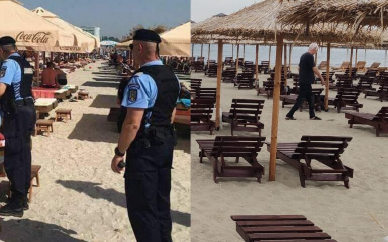 Jandarmi transformați în „băieții de la șezlonguri” la beach-barul șefului, deși erau în timpul serviciului