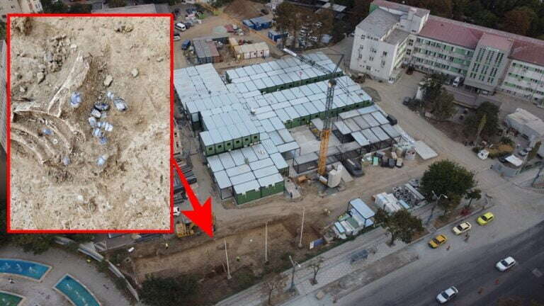 EXCLUSIV: Pe 20% din șantierul Spitalului Modular din Constanța arheologii au descoperit morminte antice. Pe restul de 80% primăria a turnat beton fără avizul Ministerului Culturii, înainte de intervenția arheologilor