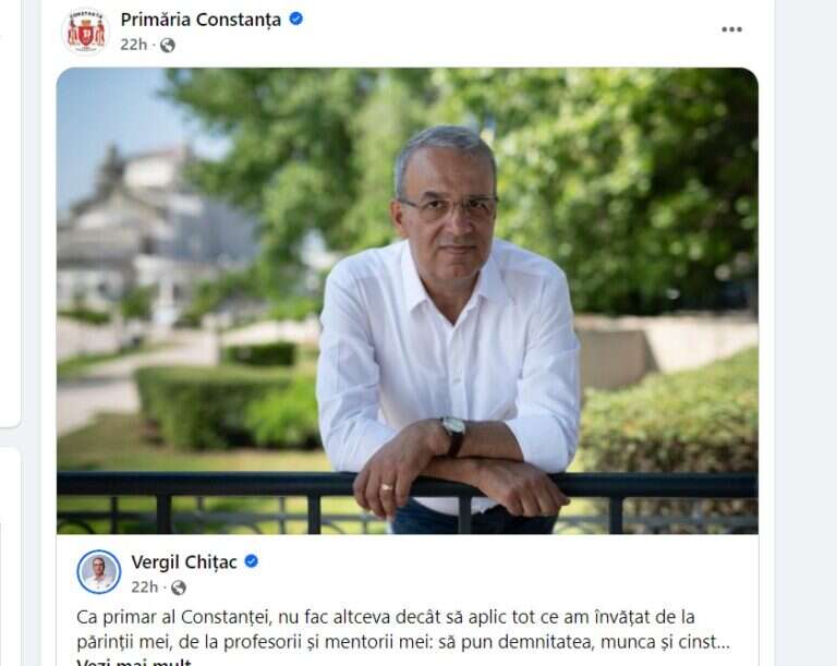 Primăria Constanța îi face campanie electorală, pe bani publici, candidatului Vergil Chițac (PNL)