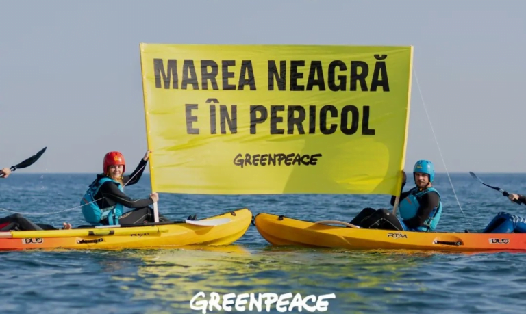 Greenpeace solicită autorităților să respingă acordul de mediu pentru proiectul Neptun Deep. „Acord toxic – Marea Neagră, în pericol”