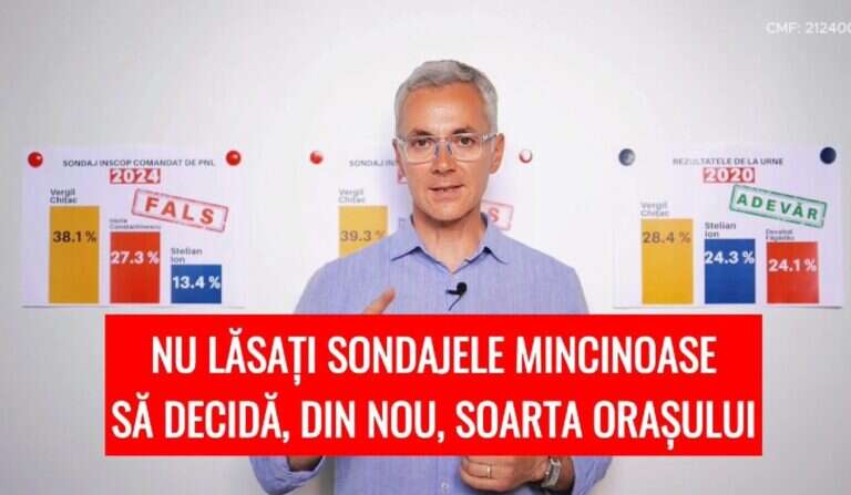 VIDEO: Stelian Ion: PNL-PSD și Vergil Chițac au ieșit cu un sondaj fals. În realitate, eu și Chițac suntem umăr la umăr