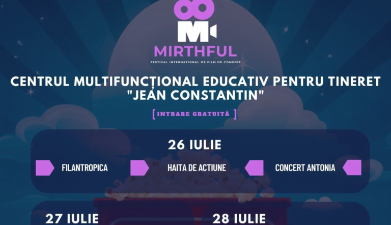Programul Festivalului Internațional de Film de Comedie „Mirthful”, găzduit de Centrul Multifuncțional Educativ pentru Tineret „Jean Constantin” din Constanța